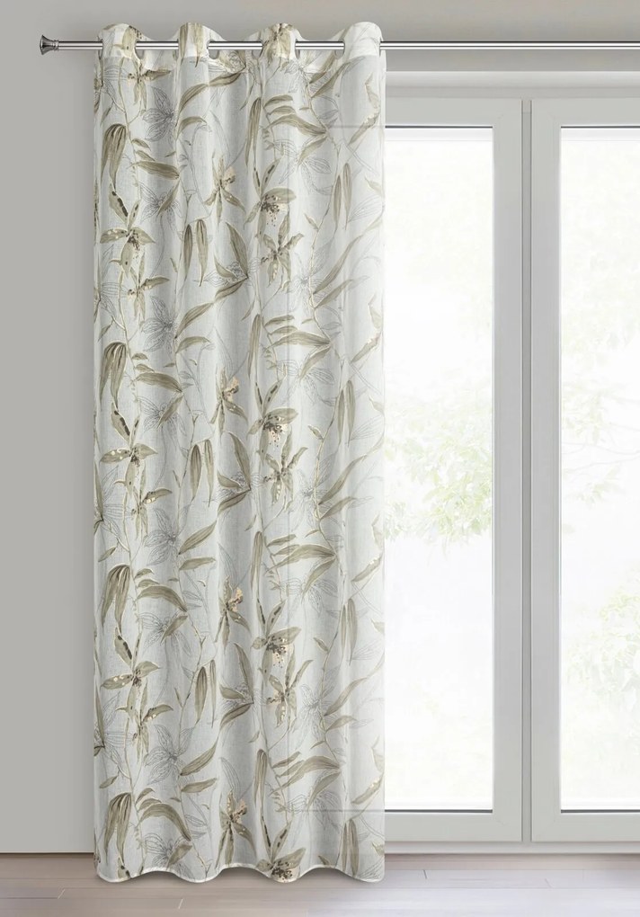 ZÁVES NA KRÚŽKOCH PATI 140X250 CM KVETY