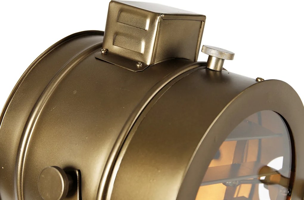 Inteligentná stojacia lampa s trojnožkou bronzová s dreveným štúdiovým bodovým svetlom vrátane WiFi A60 - Radient