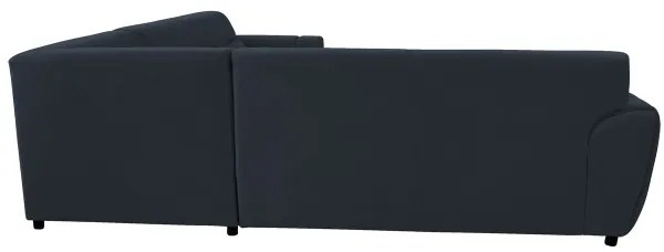 Rozkladacia rohová sedacia súprava do tvaru L VISEU, pravé prevedenie, antracit/čierna