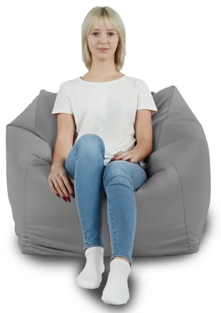 Sedací vak AMALFI plyš oceľový