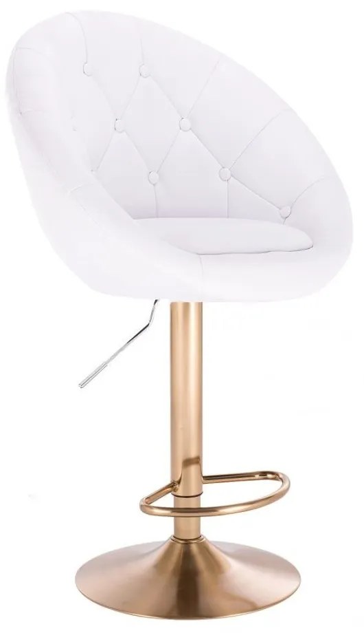 LuxuryForm DESIGN Barová stolička VERA na zlatom tanieri - biela