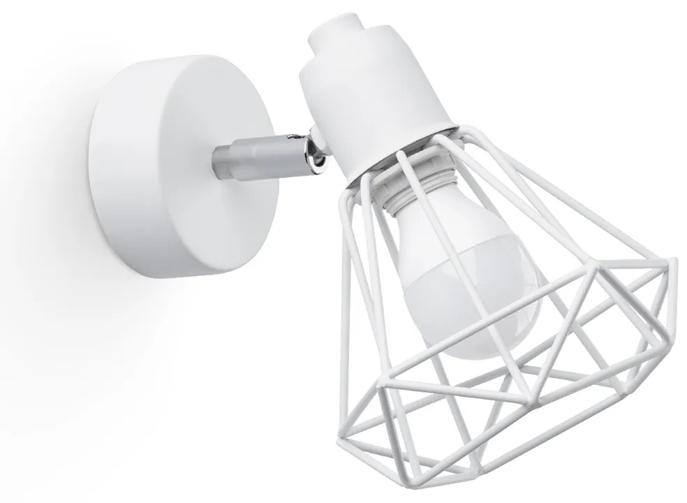 Bodové svietidlo Artemis, 1x biele drôtené tienidlo, (možnosť polohovania)