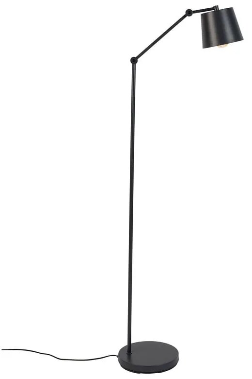 Čierna stojacia lampa s kovovým tienidlom (výška 135 cm) Hajo – White Label