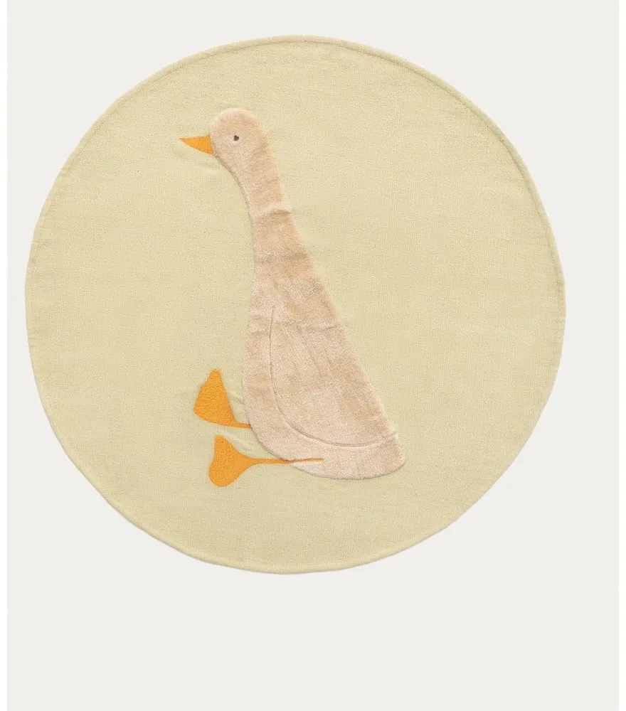 Svetložltý bavlnený detský koberec ø100 cm Milu – Kave Home