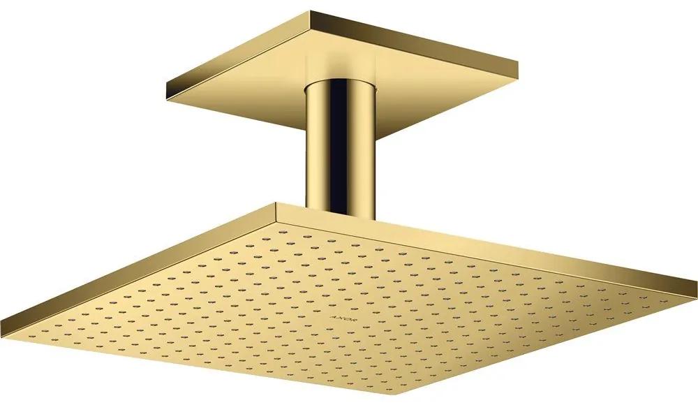 AXOR ShowerSolutions horná sprcha 1jet, 300 x 300 mm, s prívodom zo stropu 100 mm, leštený vzhľad zlata, 35316990