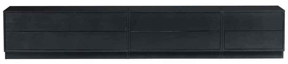 Čierny modulárny TV stolík z borovicového dreva 50x40 cm Finca – WOOOD