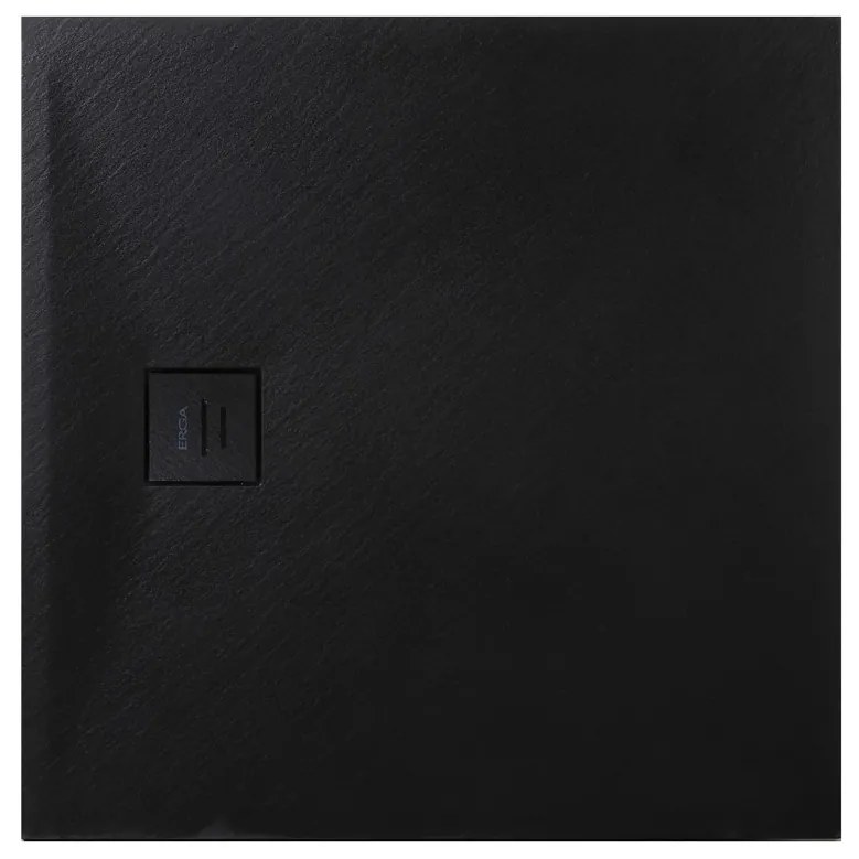 Erga Hyper, SMC sprchová vanička 100x80x2,6 cm + sifón, čierna matná, ERG-V06-SMC-8010S-BK