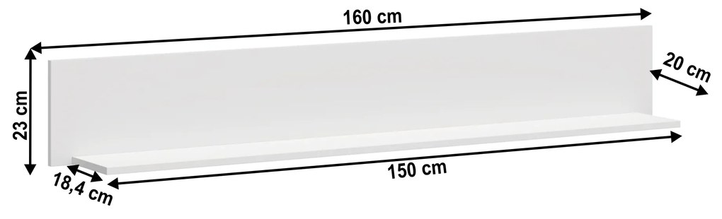 Kondela Polica 160, biela, OLJE
