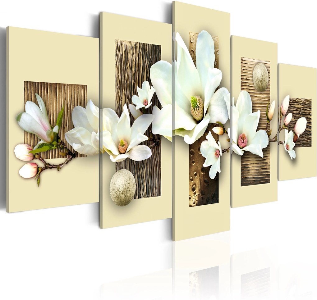 Obraz - Texture and magnolia 100x50