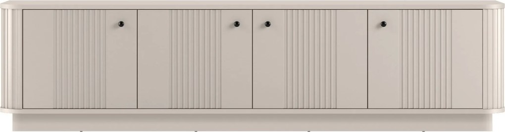 TV skrinka Vespera 4D 187 cm na sokli - kašmírová / čierna