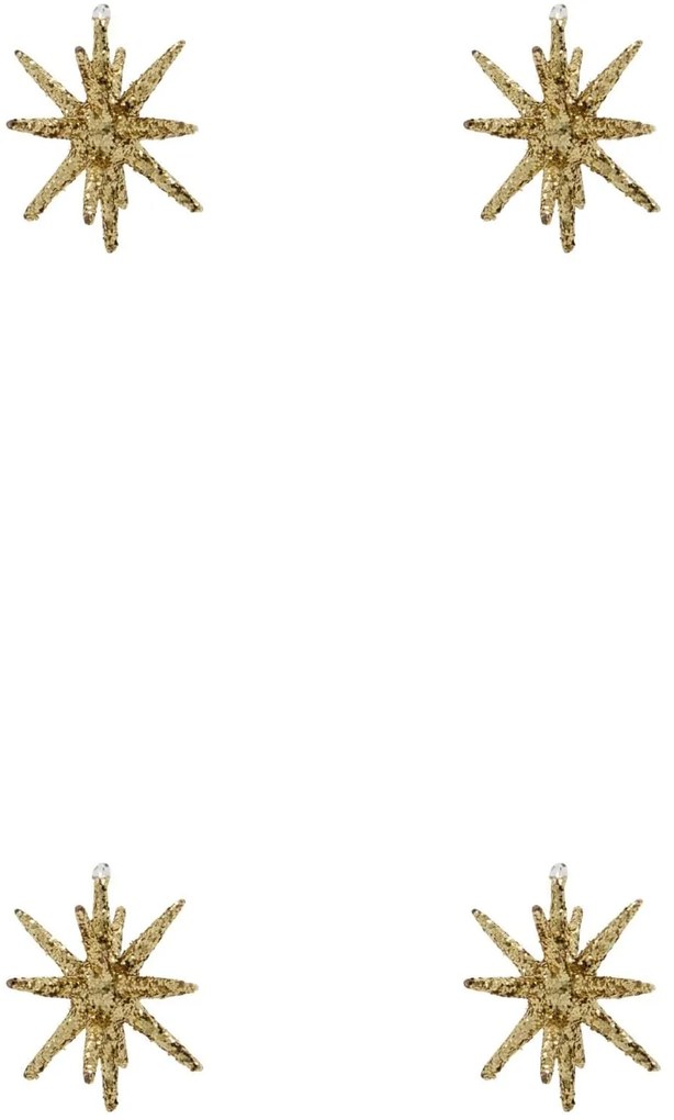 House Doctor Vianočná ozdoba Spike Small Brown Glitter – set 4 ks