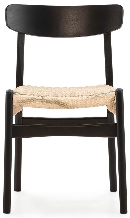 Čierne jedálenské stoličky v súprave 2 ks z kaučukového dreva Biel – MOME