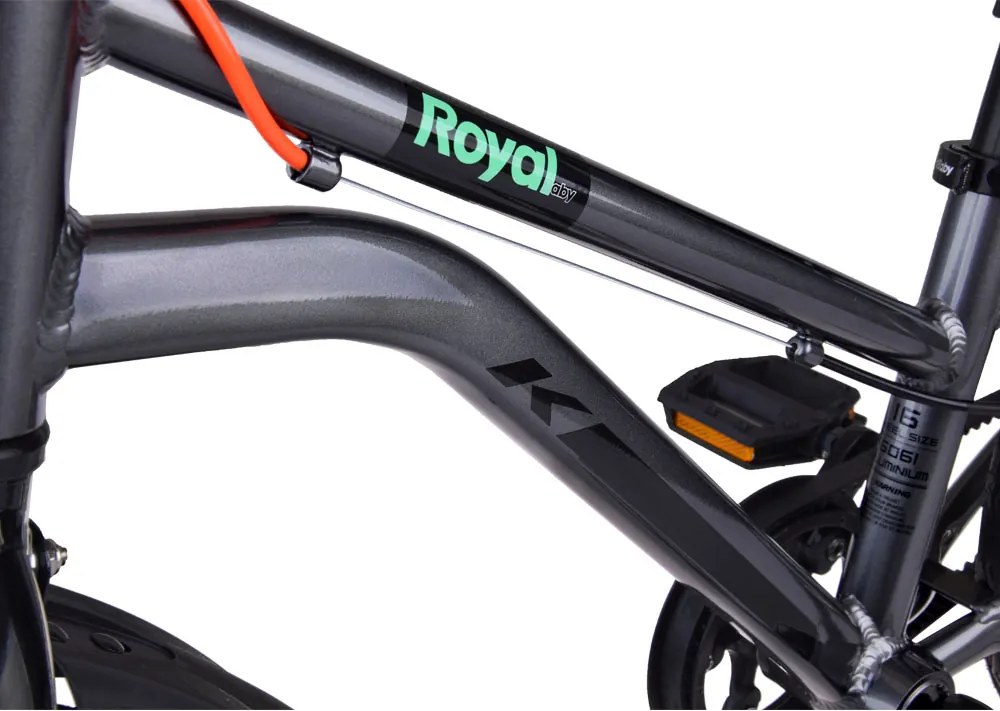 RoyalBaby ľahký detský bicykel Kable-Belt 16 palcov zvonček a brzdová pätka RB16-45 strieborný