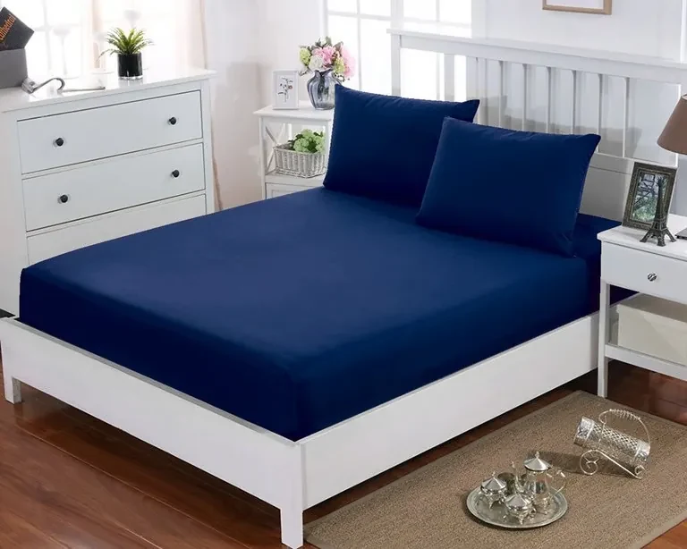 Napínacia plachta JERSEY PLUS Modrá Tmavá Bavlnená Rozmer: 90 x 200 cm