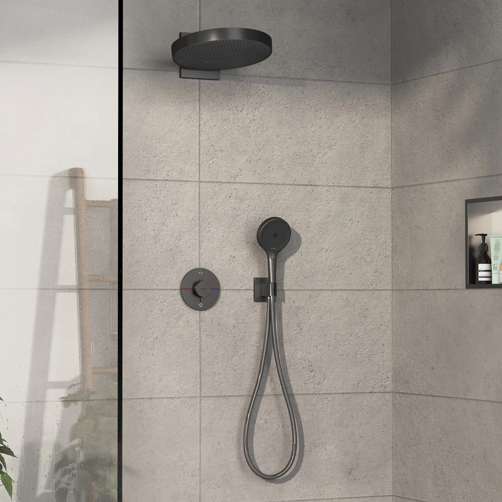 Hansgrohe ShowerSelect Comfort S, termostat pod omietku pre 2 spotrebiče, kartáčovaný čierny chróm, HAN-15554340