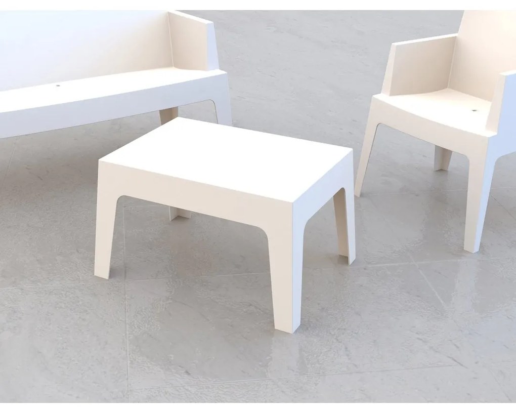 BOX konferenčný záhradný stôl white