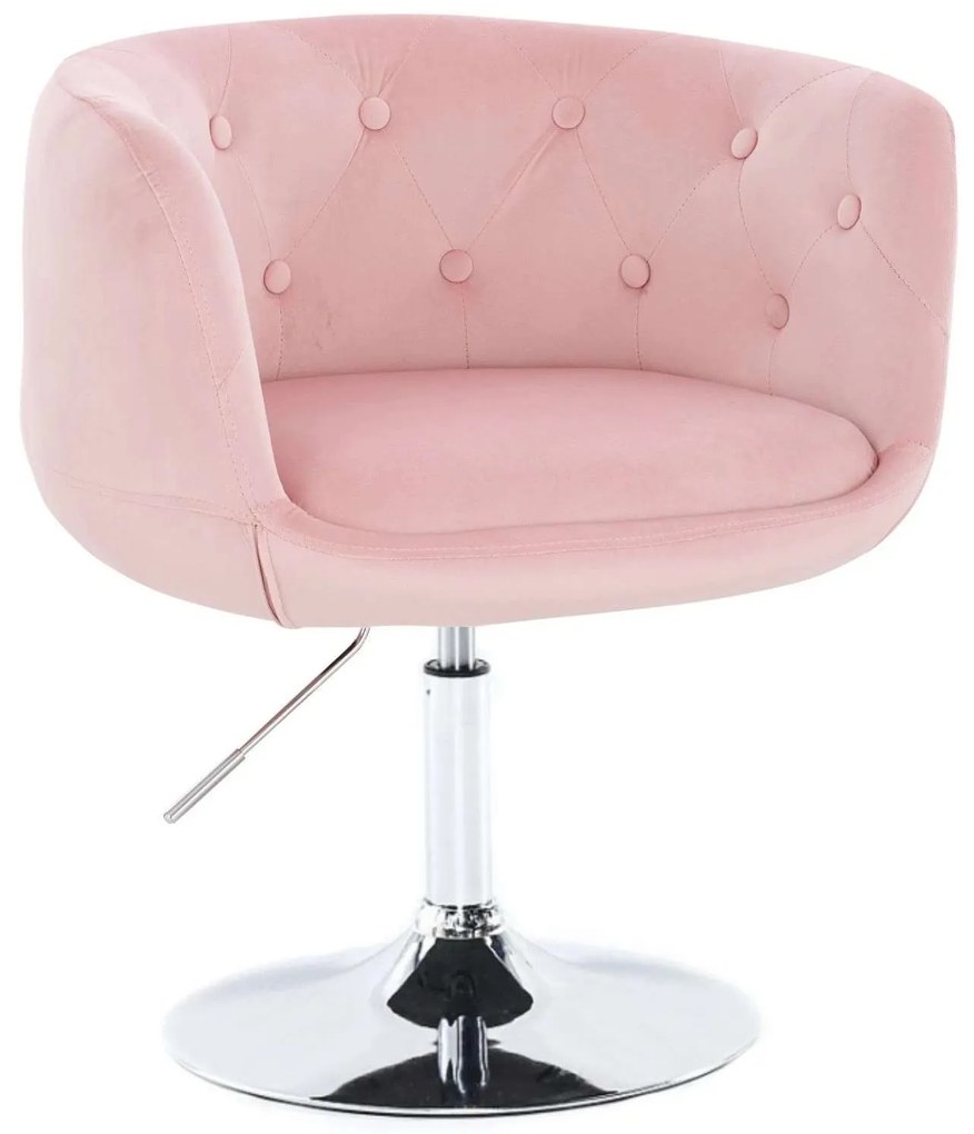 LuxuryForm DESIGN Kreslo MONTANA VELUR na striebornom tanieri - ružové