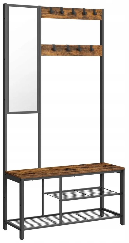 Predsieňový vešiak s botníkom Vasagle ELEVATOR hnedý