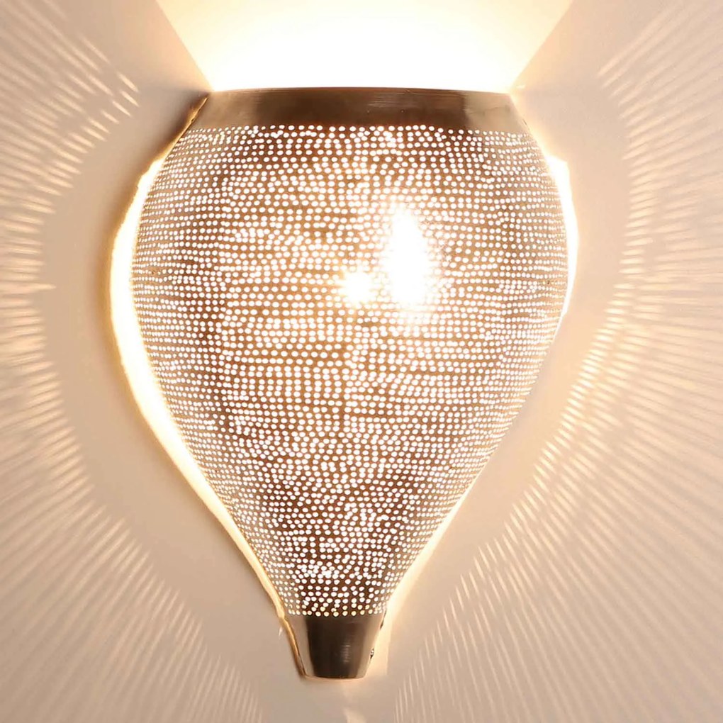 Orientálna strieborná nástenná lampa Kassim