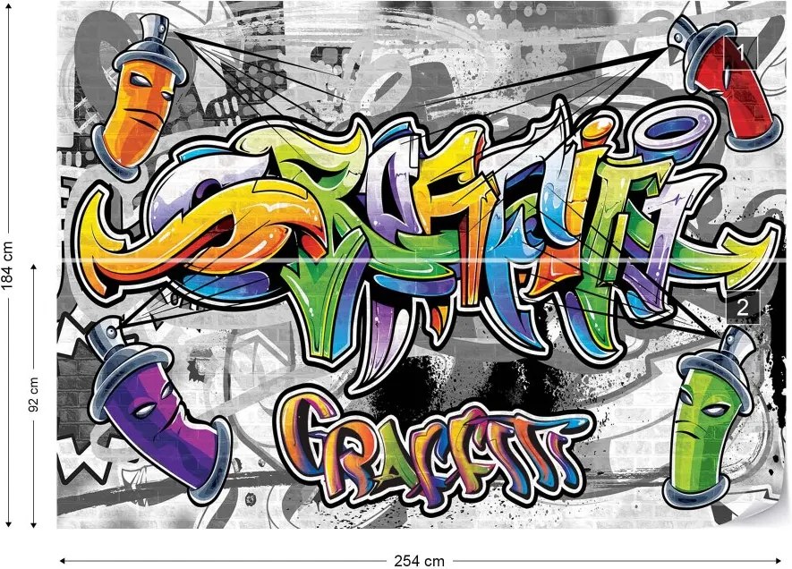 GLIX Fototapeta - Graffiti Street Art Vliesová tapeta  - 254x184 cm