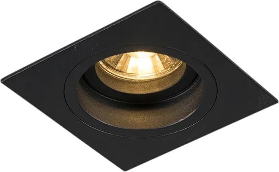 Inteligentné zapustené bodové svietidlo čierne štvorcové vrátane Wifi GU10 - Chuck