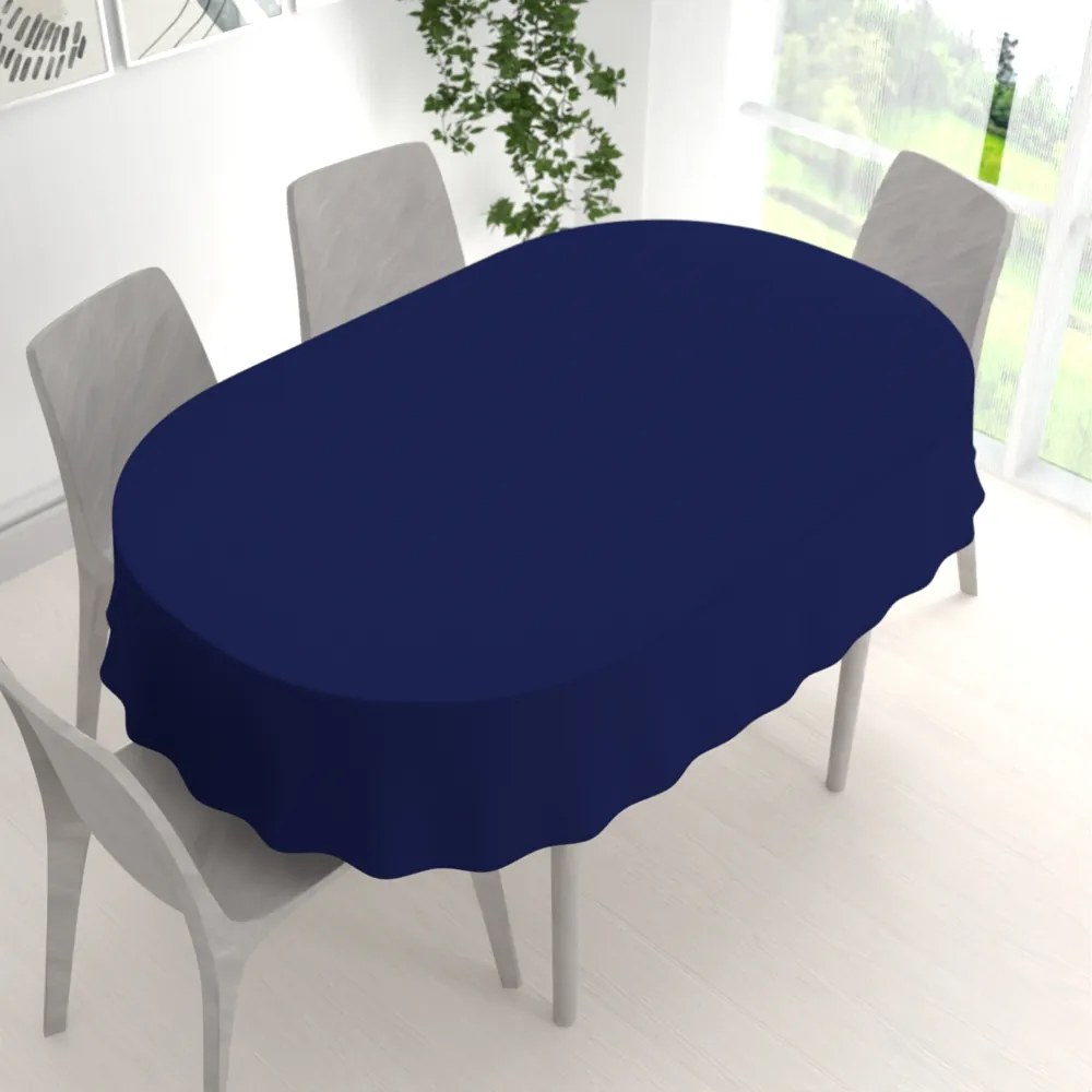 Biante Dekoračný oválny obrus Rongo RG-084 Námornícka modrá 60x100 cm