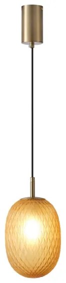 Luster na lanku 1xE14/25W/230V hnedá pr. 15 cm
