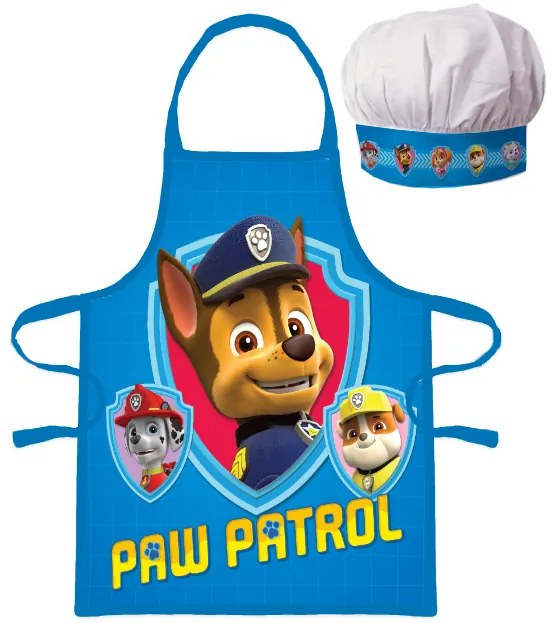 DETSKÁ ZÁSTERA S ČIAPKOU PAW PATROL 45X50 CM, 2X33CM VZOROVANÁ