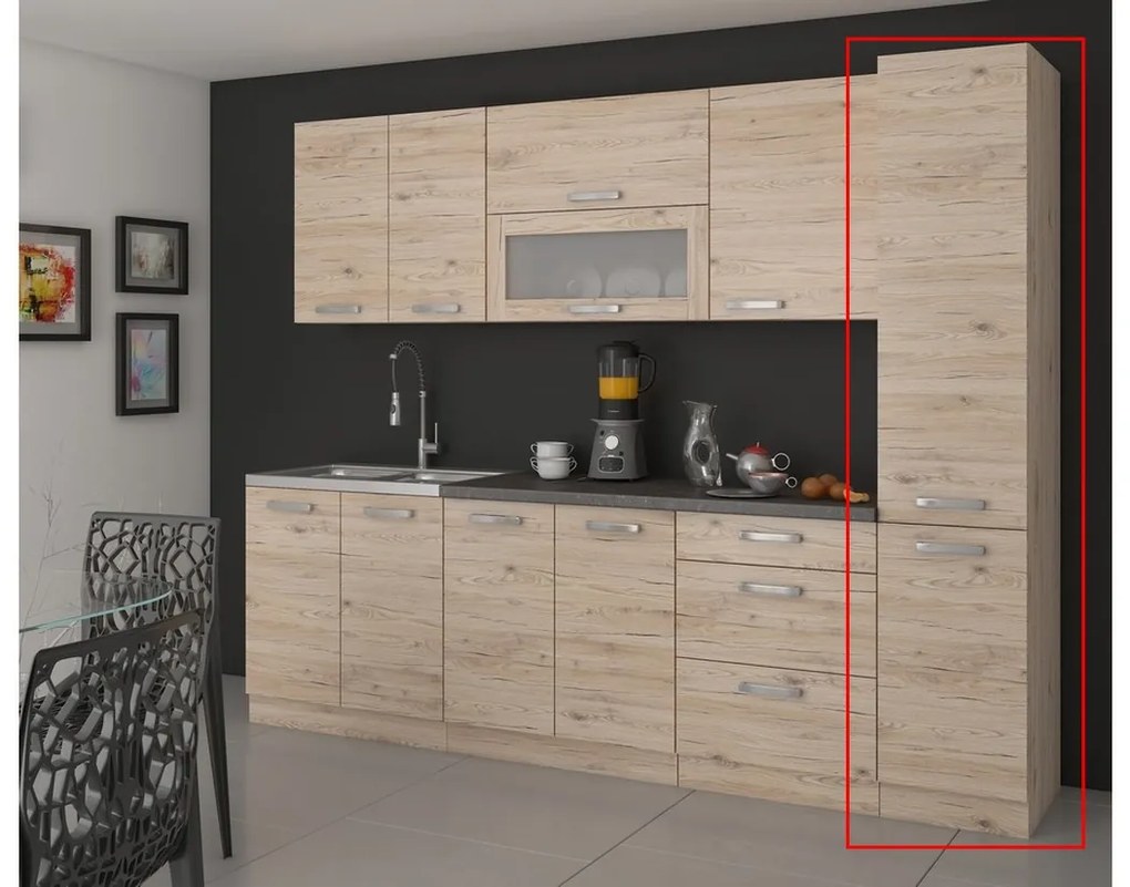 Kuchynská skrinka vysoká TOULOUSE 40 DK-210 2D, 40x210x57, dub Bordeaux