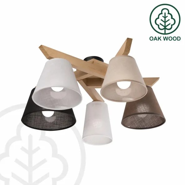 Brilagi - LED Prisadený luster ANTHONY 5xE14/40W/230V dub