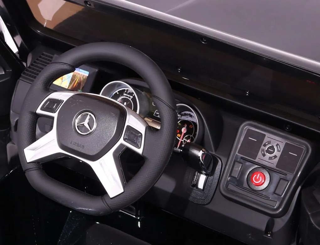 RAMIZ Elektrické autíčko Mercedes Benz G 63 AMG  - lakované - biele - motor 2x45W - batéria - 12V10Ah - 2022