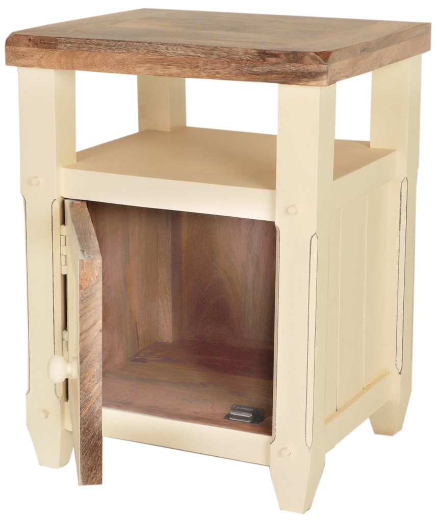 furniture-nabytek.cz - Drevený nočný stolík z masívu mango 45x60x40