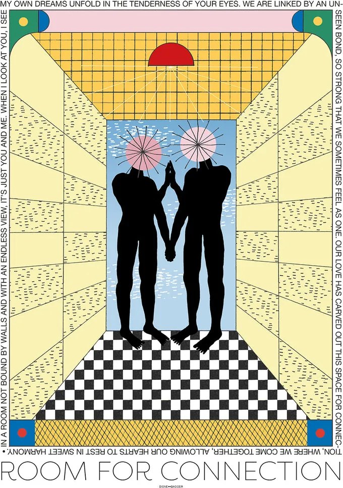 Moikka Plagát Room for Connection by Signe Bagger 30x40 cm