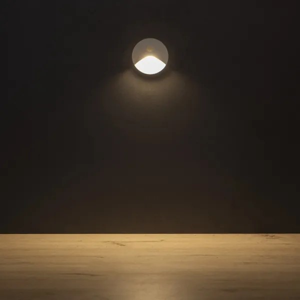 Kanlux 39123 - LED schodové svietidlo so senzorom EXIN 2,5W/230V 3000K IP65 biele guľaté