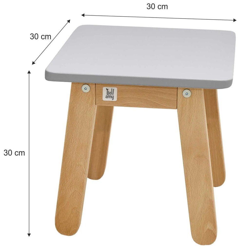 Sivá detská stolička WOODY GREY