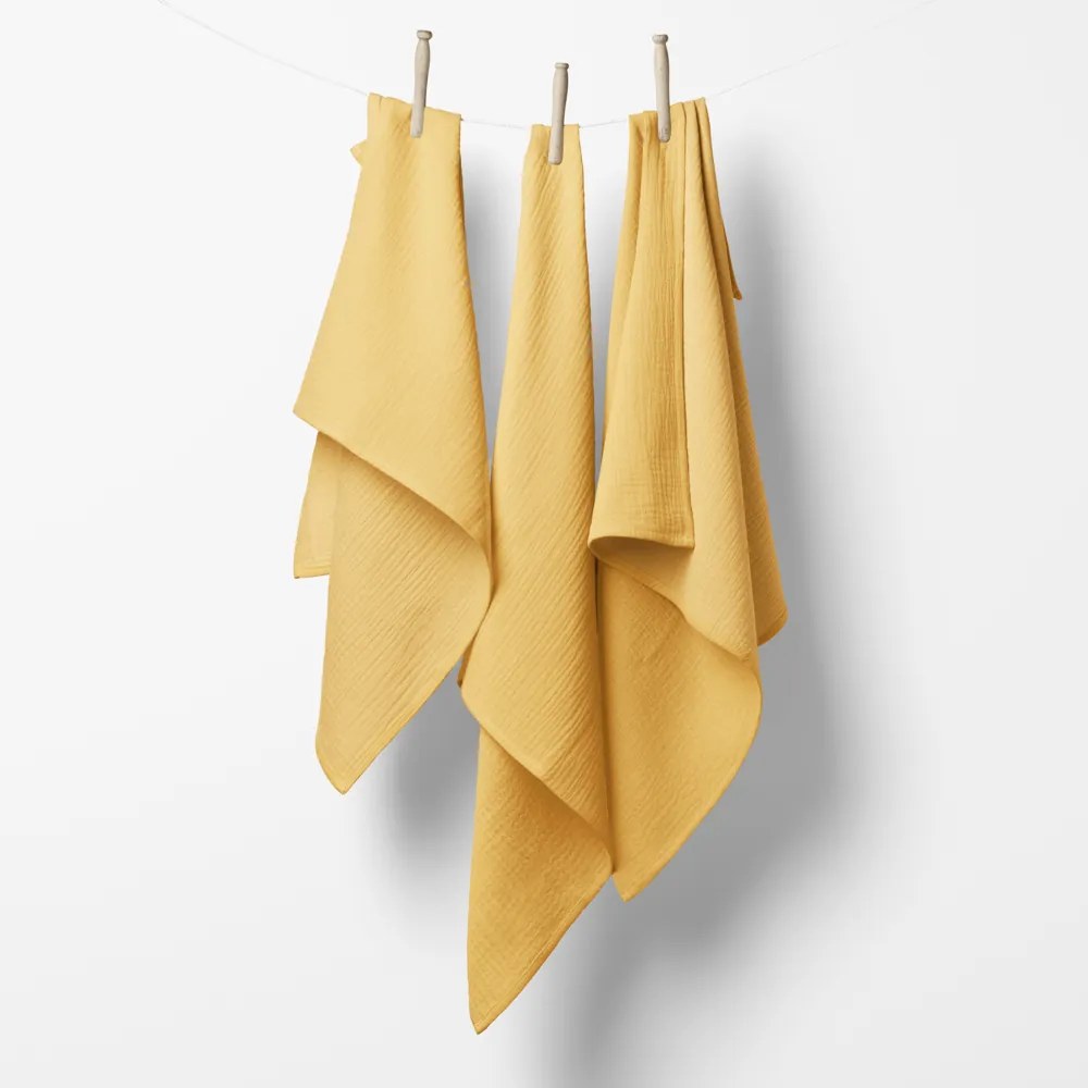 Biante Mušelínová plienka/dečka MSN-059 Svetlo žltooranžová - ZVÝHODNENÁ SADA 3 KS 100x100 cm - Sada 3 ks