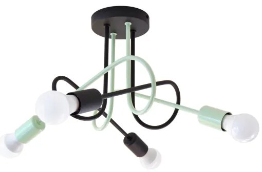 Prisadený luster OXFORD 4xE27/15W/230V čierna/zelená