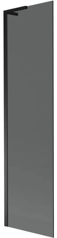 Mexen Next L, 1-krídlová vaňová zástena 50 x 150 cm, 6mm šedé sklo, čierny profil, 895-050-000-03-40-70