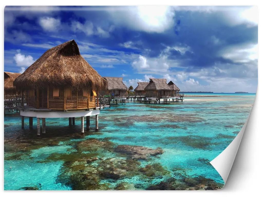 Fototapeta, Tropický domek na pláži - voda - 100x70 cm