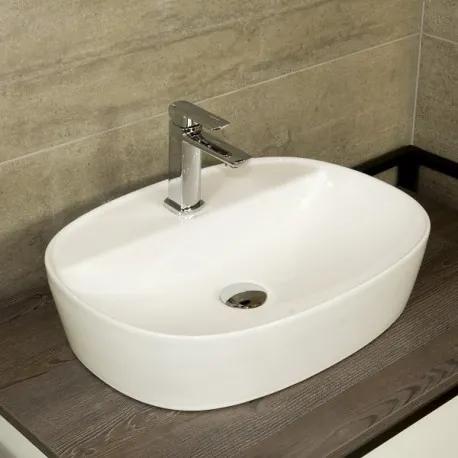 LAVITA PEREYASLIM - keramické umývadlo na dosku miska 50,5 x 38,5 cm v Slim  dizajne bez prepadu s otvorom na batériu biele | BIANO