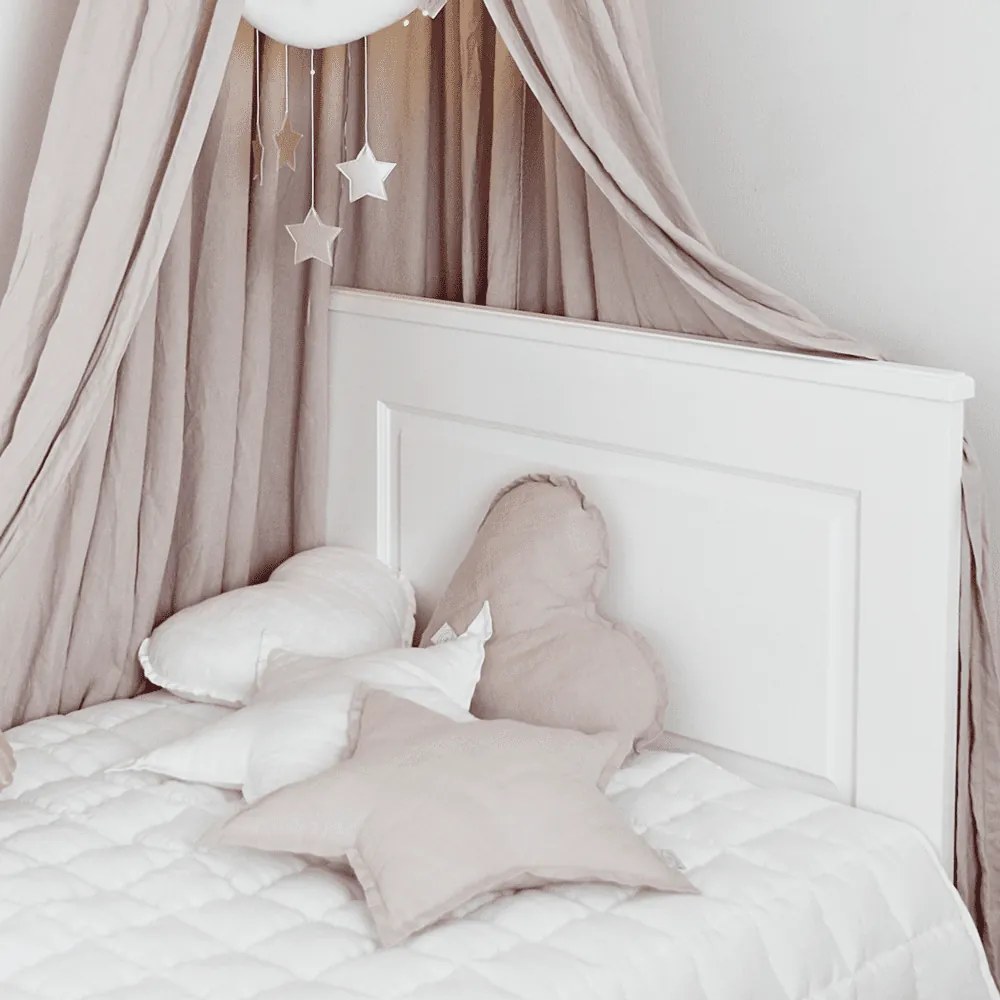 Ľanový vankúš srdca púdrovo ružová 44cm