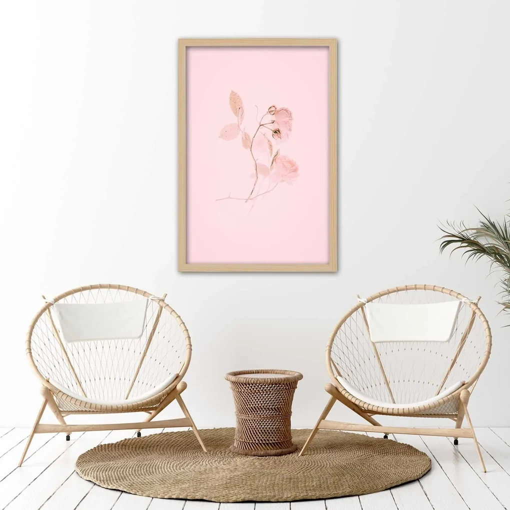 Gario Plagát Pastelová vetvička Farba rámu: Bez rámu, Rozmery: 40 x 60 cm