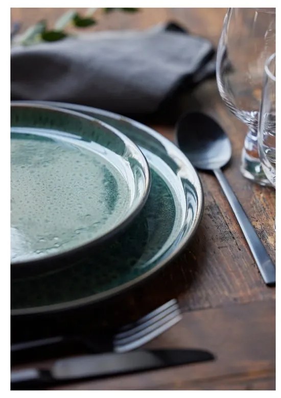 Zelený/čierny dezertný kameninový tanier ø 21 cm Gastro Green/Black – Bitz