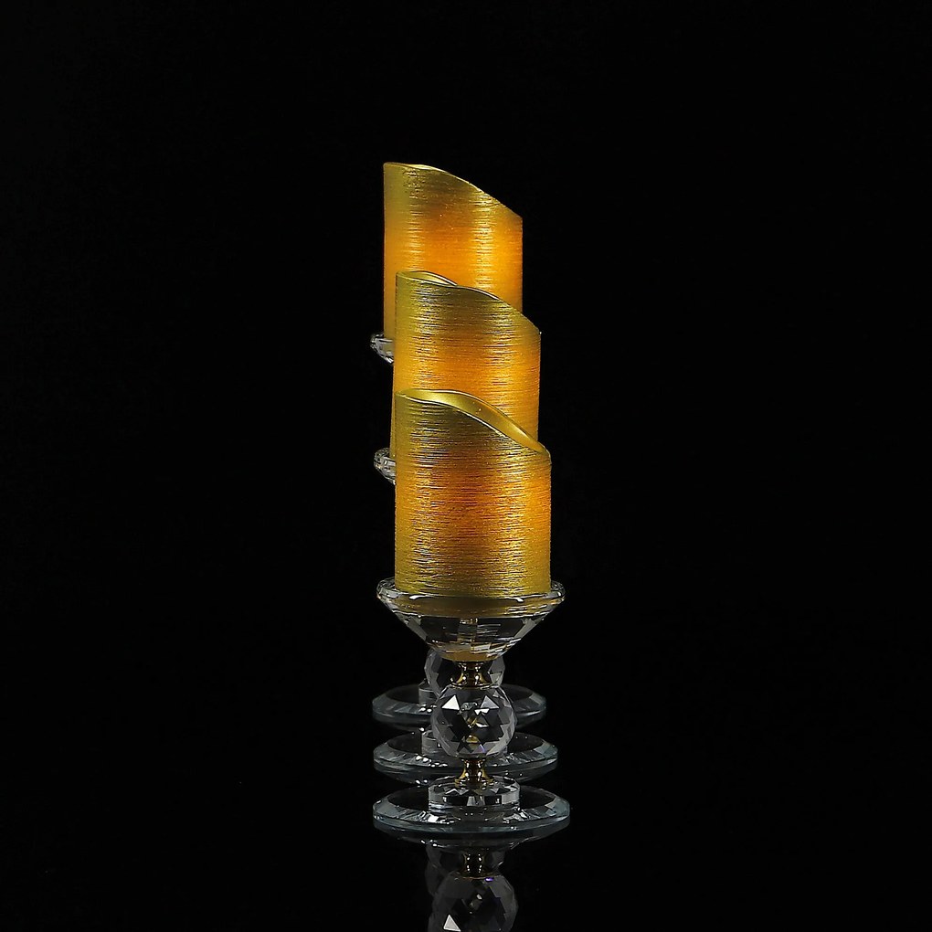 Dekorstudio Krištáľový svietnik KANDELABR 11cm - zlatý S