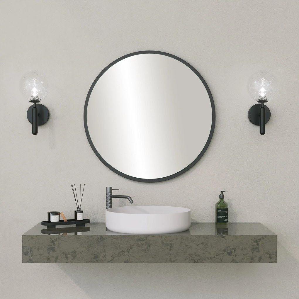 Yuvarlak Mirror - Black