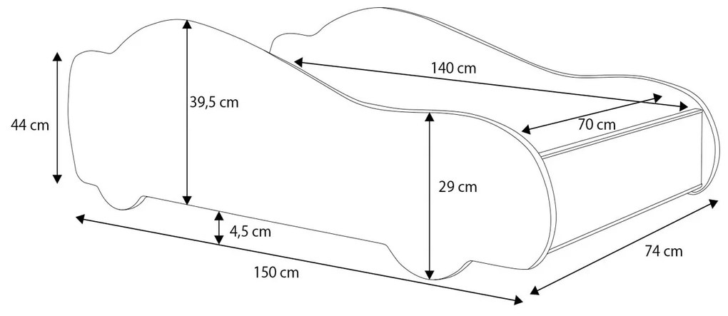 Detská posteľ 140x70 cm. Akcia -21%. Vlastná spoľahlivá doprava až k Vám domov. 1052348