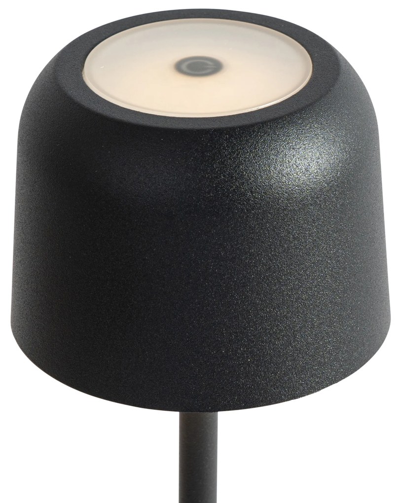 Stolná lampa čierna nabíjateľná vrátane nabíjacej stanice - Raika