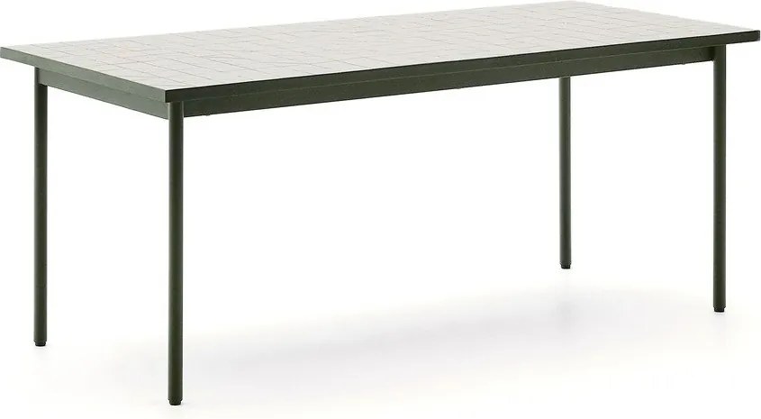 Oceľový záhradný jedálenský stôl 91x182 cm Maurina – Kave Home
