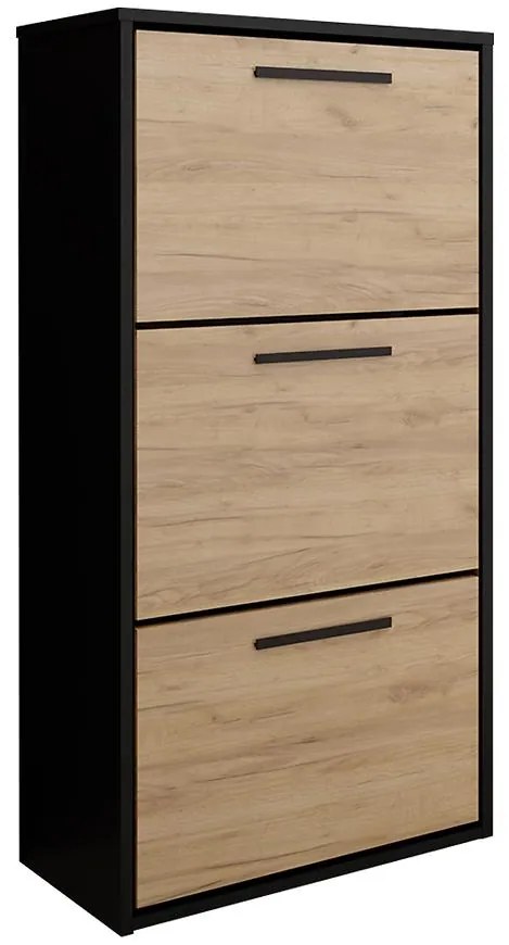 Skrinka na topánky Asper závesná Fr. Craft/čierna