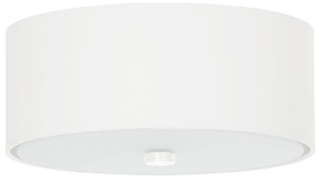 Stropné svietidlo Skala, 1x biele textilné tienidlo, (biele sklo), (fi 30 cm)